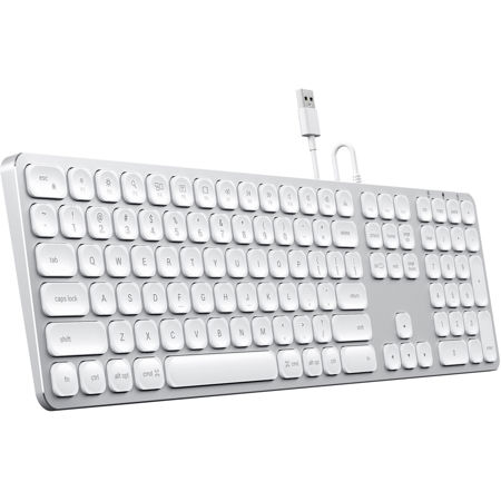 Satechi Aluminum Wired USB Keyboard for Apple Mac, Silver