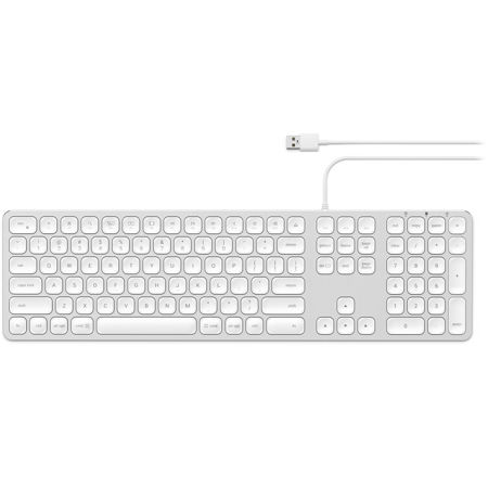 Satechi Aluminum Wired USB Keyboard for Apple Mac, Silver
