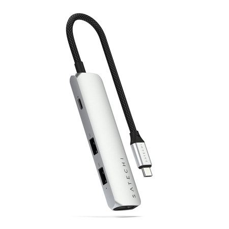 Satechi 4-In-1 USB-C Slim Multi-Port Adapter with 4K HDMI Silver