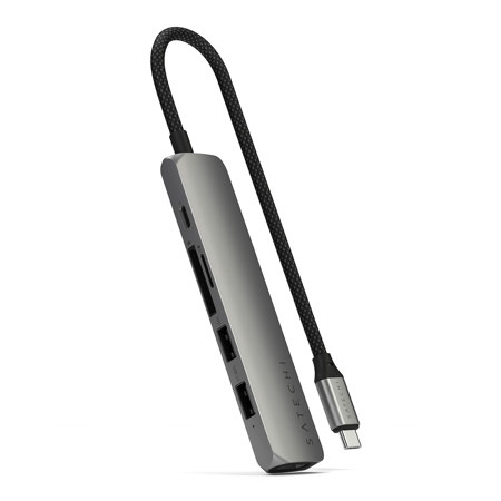 Satechi 6-In-1 USB-C Slim Multi-Port Adapter with 4K HDMI Space Gray