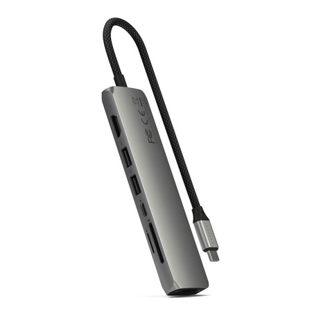 Satechi 7-In-1 USB-C Slim Multi-Port Adapter with Ethernet Space Gray