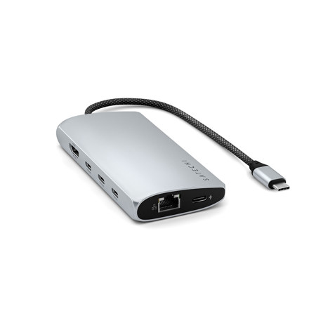 Satechi USB-C Multi-Port Adapter with 8K HDMI and Ethernet V3 Silver