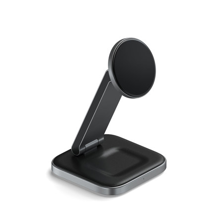 Satechi 2-In-1 Foldable Qi2 Wireless Charging Stand, Space Gray