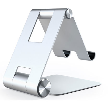 Satechi R1 AL Multi-Angle Foldable Stand for Smartphone/Tablet/MacBookAir,Silver