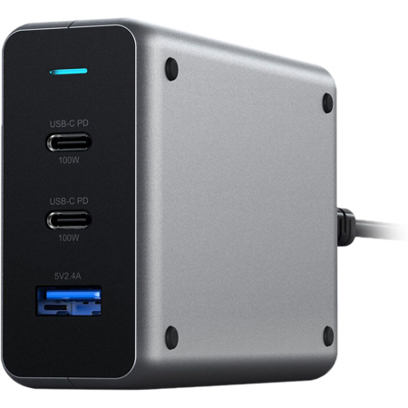 Satechi 100W 3-Port USB Type-C and Type-A PD Compact GaN Charger