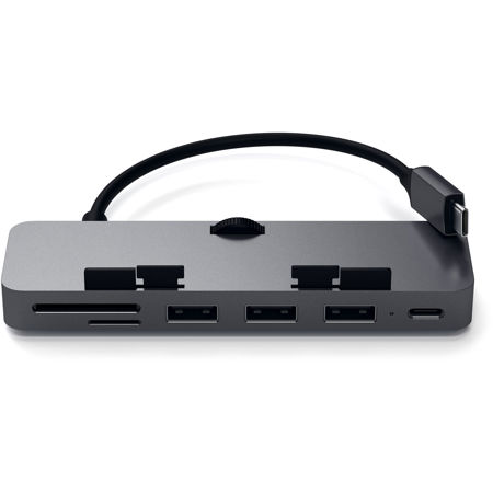 Satechi Aluminum USB Type-C Clamp Hub Pro for Select Apple iMac, Space Gray