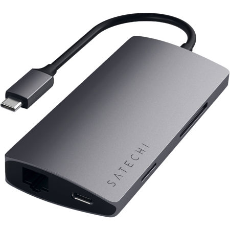 Satechi USB Type-C Multi-Port Adapter with 4K HDMI and Ethernet V2, Space Gray