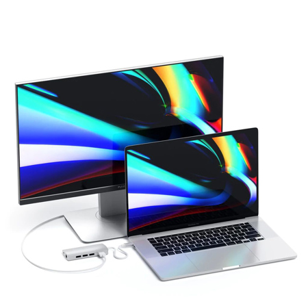 Satechi Hub USB-C V2 Multiporta – Adattatore Con 4K HDMI 60Hz, Ethernet, PD – Argento