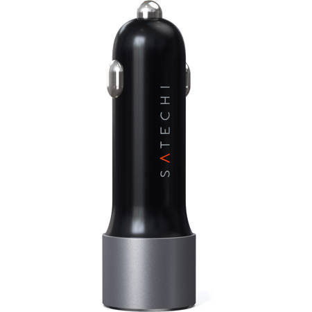 Satechi 72W USB Type-C PD and Type-A Car Charger Adpater, Space Gray