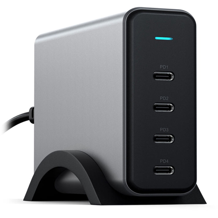 Satechi 165W 4-Port USB Type-C PD GaN Desktop Charger, Gray