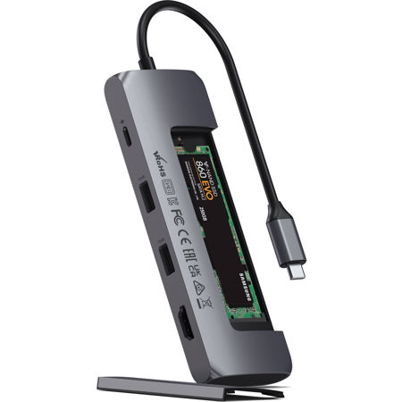 Satechi USB Type-C Hybrid Multi-Port Adapter with SSD Enclosure, Space Gray