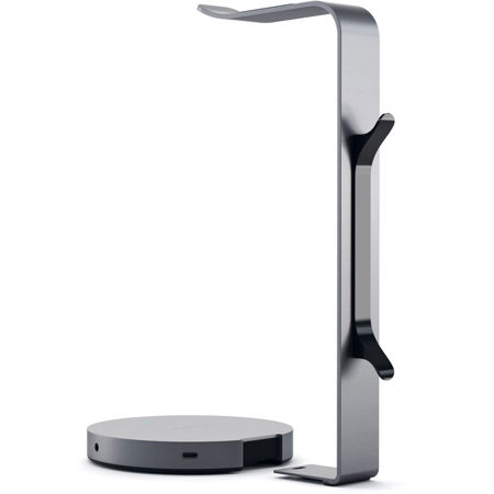 Satechi Aluminum Headphone Stand with USB Hub, Space Gray