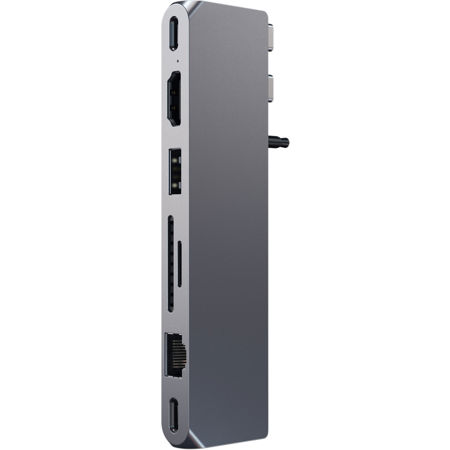 Satechi 8-In-1 Dual USB Type-C Pro Hub Max for Select MacBook Pro/Air,Space Gray