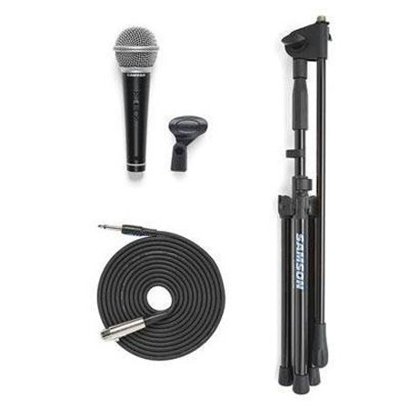 Samson VP10 Microphone Value Pack, Includes Microphone Stand, Mic Clip, 1/4" to XLR Cable