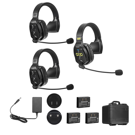Saramonic WiTalk-WT3S 3-Person Full-Duplex Wireless Intercom System with 3x Single-Ear Headset