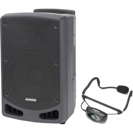 Samson Expedition XP312w 12" PA, CH88a Mic, AH9 Tx, QE Headset Mic, 542-566MHz
