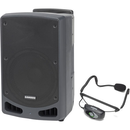 Samson Expedition XP312w 12" PA, CH88a Mic, AH9 Tx, QE Headset Mic, 470-494MHz