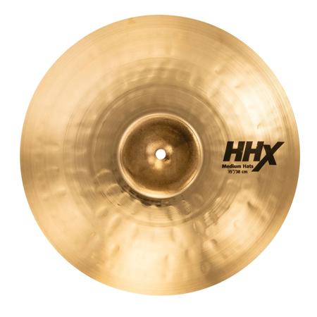 Sabian 15" HHX Medium Hi-Hat Cymbal, Bottom, Brilliant Finish