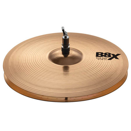 Sabian 14" B8X Rock Hats Cymbals, Heavy Top/Heavy Bottom, Natural Finish, Pair