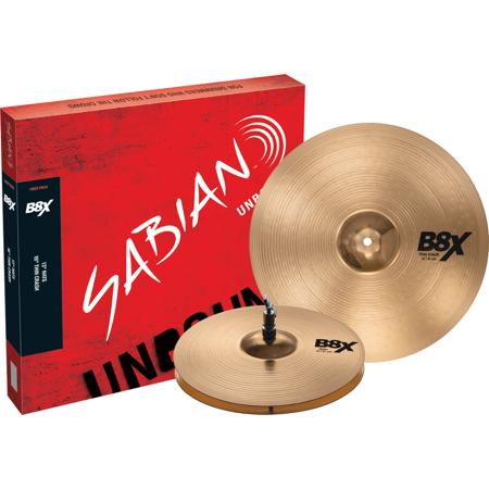 Sabian B8X Cymbal First Pack with 13" B8X Hi-Hats & 16" B8X Thin Crash