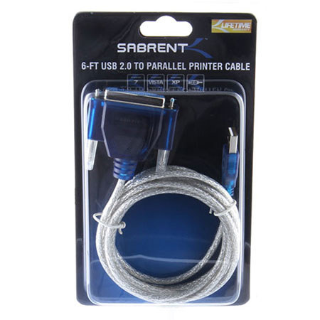 Sabrent 6' USB 2.0 to DB25 Female Parallel Printer Converter Cable