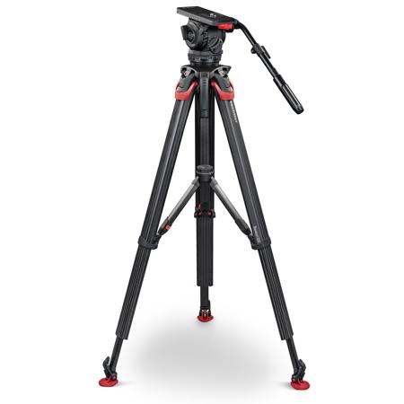 Sachtler Video 18 S2 Fluid Head w/flowtech 100 3-Section CF Tripod, Mid Spreader