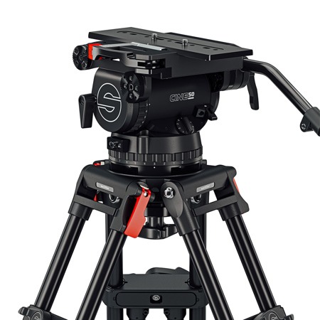 Sachtler Cine 20 Fluid Head with flowtech 100 3-Section Carbon Fiber Tripod  and Mid-Level Spreader