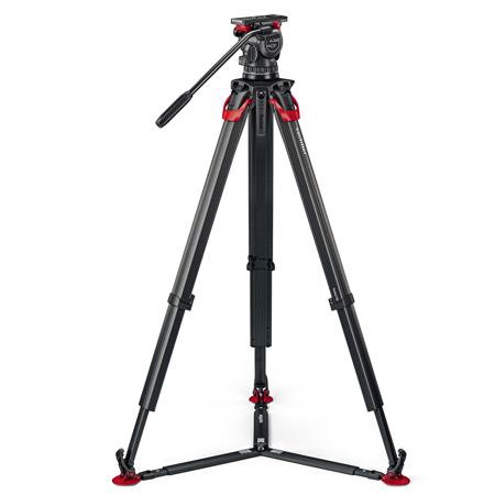 Sachtler aktiv10T 100mm Fluid Head with flowtech 100 CF Tripod & Ground Spreader