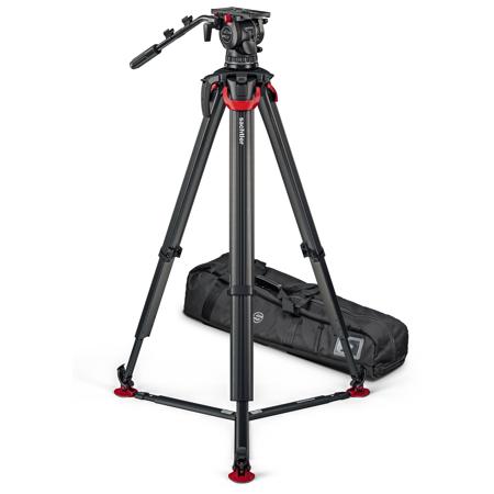 Sachtler aktiv12T 100mm Fluid Head with flowtech 100 CF Tripod & Ground Spreader