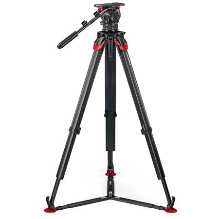 Sachtler aktiv12T 100mm Fluid Head with flowtech 100 CF Tripod & Ground Spreader