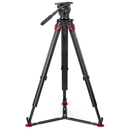 Sachtler aktiv14T 100mm Fluid Head with flowtech 100 CF Tripod & Ground Spreader