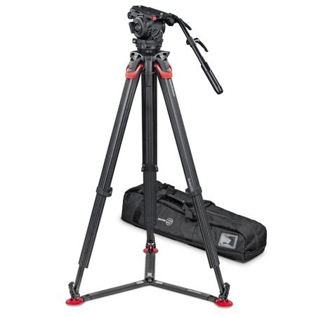 Sachtler Cine 7+7 Fluid Head w/flowtech 100 3-Section CF Tripod, Ground Spreader