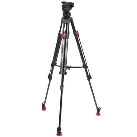Sachtler System DV 1 SL MCF Tripod Kit with DV 1 Fluid Head, Speed Lock 75 CF Tripod, Mid-level Spreader 75 & DV Bag S, Maximum Load 4.4 lbs.