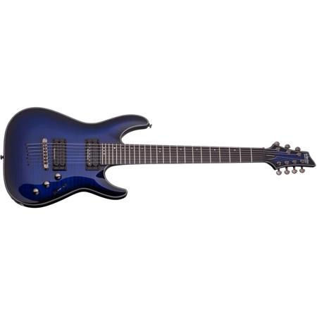 Schecter Blackjack SLS C-7 Passive 7-String Electric Guitar, See-Thru Blue Burst