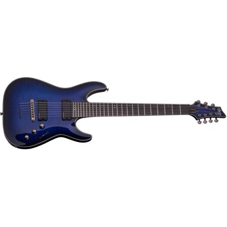 Schecter Blackjack SLS C-7 Active 7-String Electric Guitar, See-Thru Blue Burst