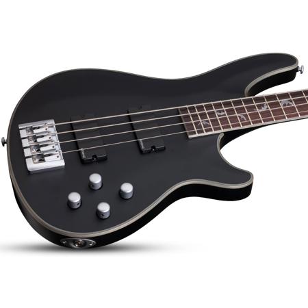 Schecter Damien Platinum 4-String Bass Electric Guitar, Satin Black