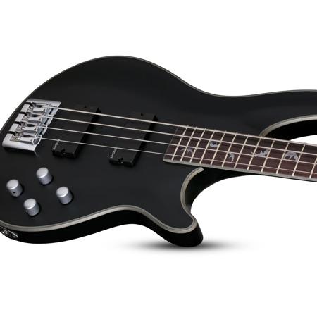Schecter Damien Platinum 4-String Bass Electric Guitar, Satin Black
