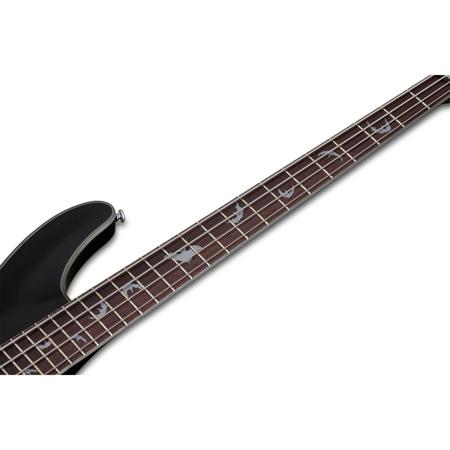 Schecter Damien Platinum 4-String Bass Electric Guitar, Satin Black