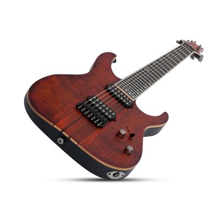 Schecter Banshee Elite-7 Series 7-String Electric Guitar, Ebony, Cat's Eye Pearl