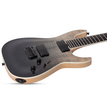 Schecter C-7 SLS Elite 7-String Electric Guitar, Ebony, Black Fade Burst