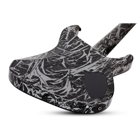 Schecter Multiscale Left-Handed 7-String Electric Guitar, Ebony, Silver Mountain