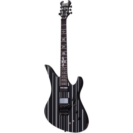 Schecter Synyster Custom-S Electric Guitar, Gloss Black with Silver Pin Stripes