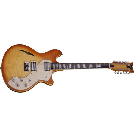 Schecter T S/H-12 Classic 12-String Electric Guitar, Vintage Natural Burst