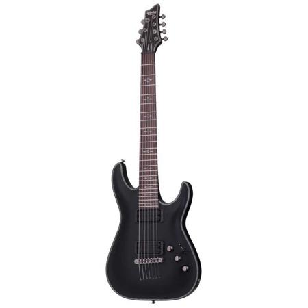 Schecter Hellraiser C-7 Passive 7-String Electric Guitar, Satin Black