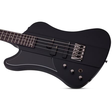 Schecter Nikki Sixx Signature Left-Handed Bass Electric Guitar, Satin Black