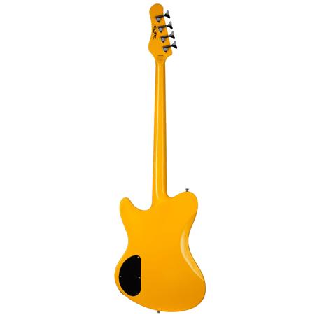 Schecter Simon Gallup Bass Guitar, Gloss Yellow with Simon Gallup Black Graphic