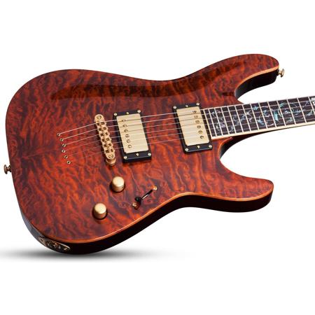Schecter C-1 Classic Vintage 6-String Electric Guitar, Antique Amber