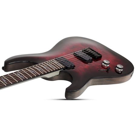 Schecter Omen Elite-6 Left-Handed Electric Guitar, Rosewood, Black Cherry Burst
