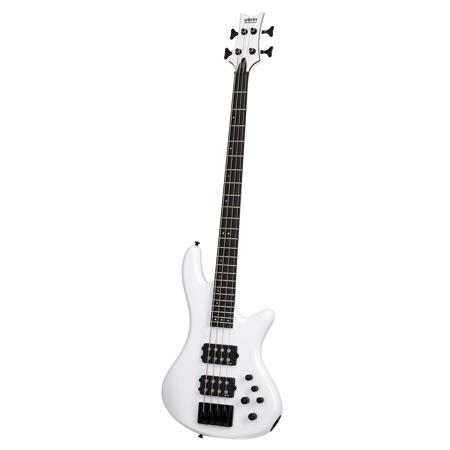 Schecter Stiletto Stage-4 4-String Electric Bass Guitar, Gloss White
