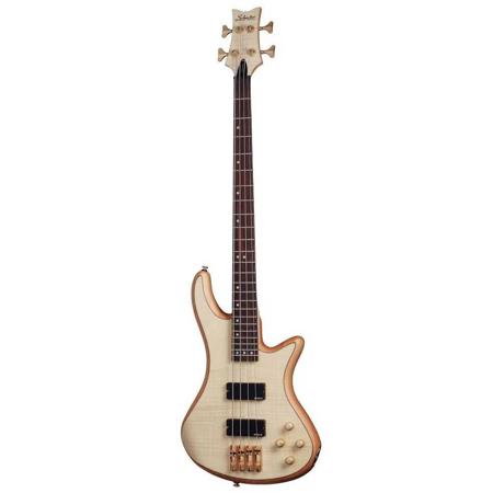 Schecter Stiletto Custom-4 Electric Bass Guitar, Rosewood, Natural Satin